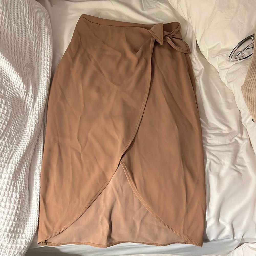 Tan wrap skirt